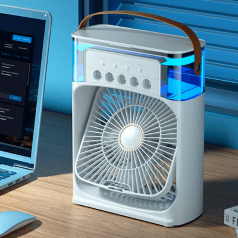 Mini Climatizador de Ar c/ Reservatório Para Água e Gelo - AirCooler™ - Dragon Descontos