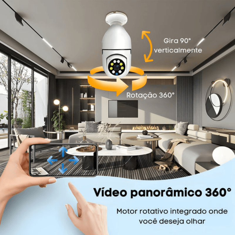 Câmera de Segurança Inteligente 360° - SpyCam™ - Dragon Descontos